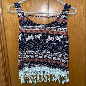 womens XL tank top with elephant design